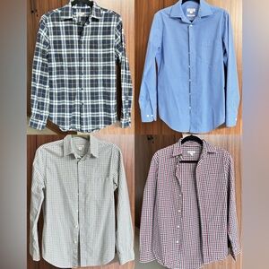 Merona BUNDLE 4 Men's Casual Button Down Shirts Long Sleeve SMALL
